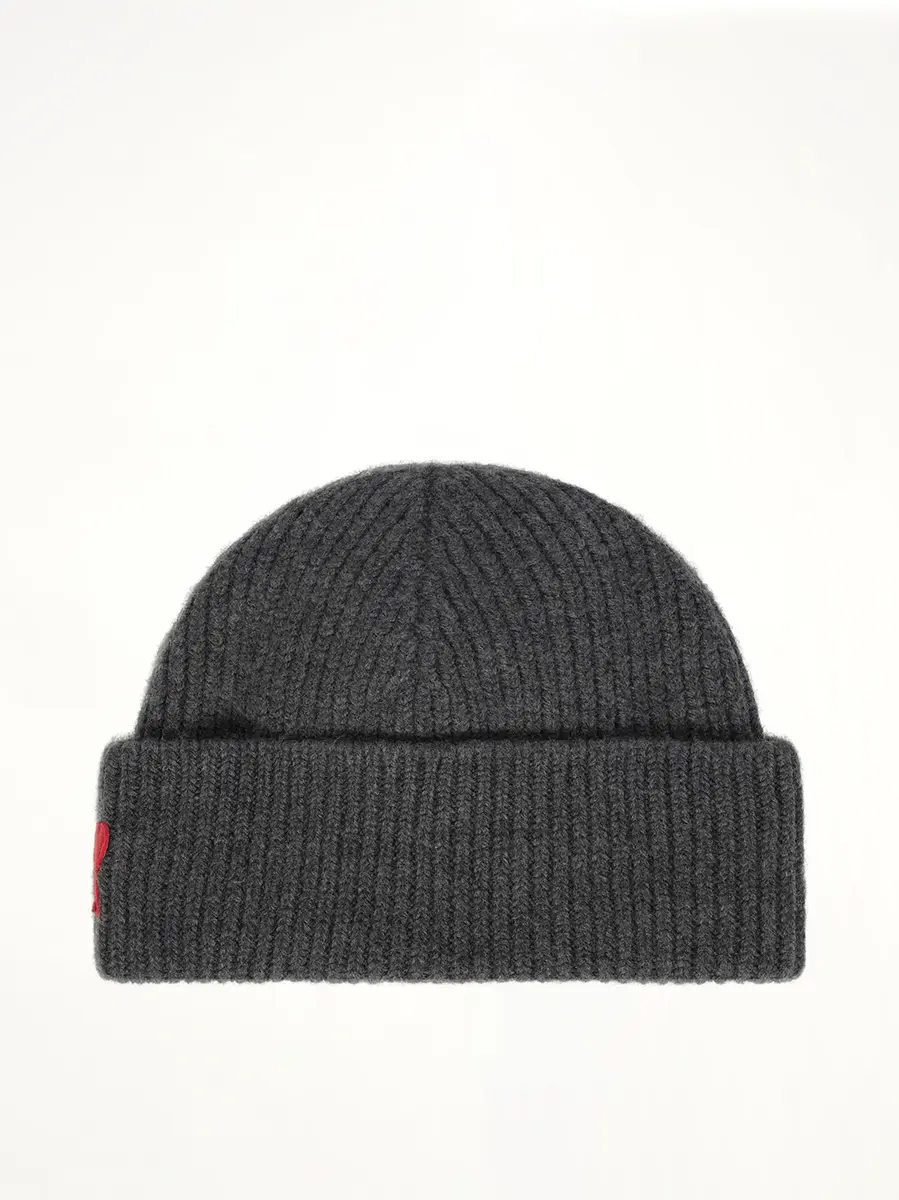 AMI PARIS Beanie With Contrasted Ami De Coeur | Thumbnail 3 AMI PARIS Beanie With Contrasted Ami De Coeur | Thumbnail 3