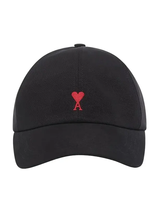 Ami De Coeur Embroidery Cap in Black/red Ami De Coeur Embroidery Cap in Black/red