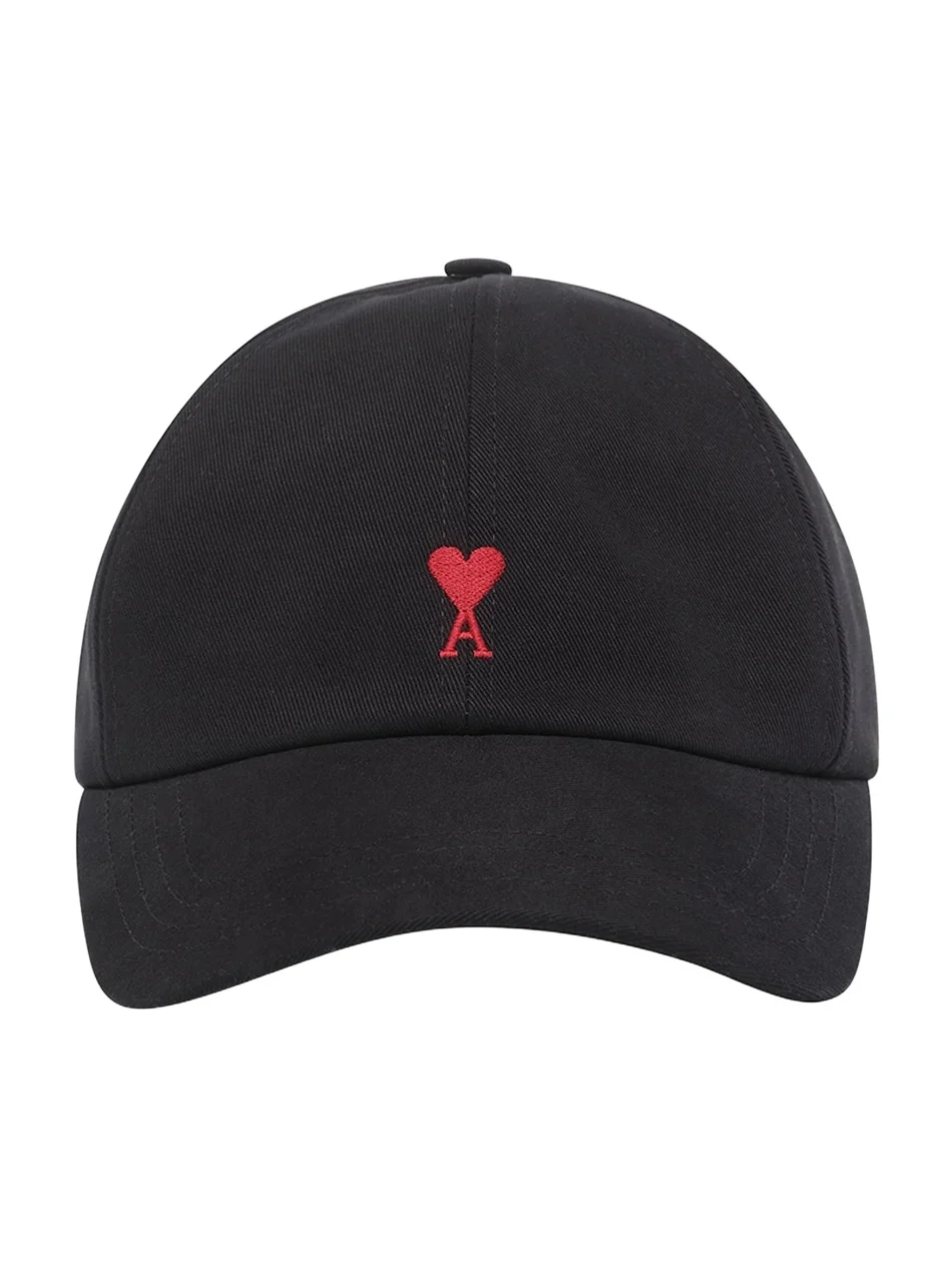 Ami De Coeur Embroidery Cap in Black/red Ami De Coeur Embroidery Cap in Black/red