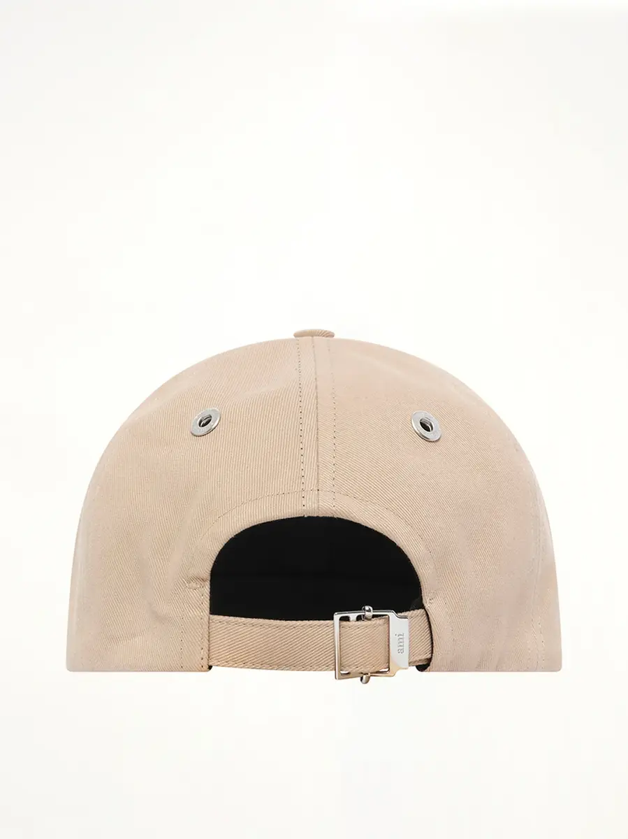 AMI PARIS Red Ami De Coeur Embroidery Cap in Beige Taupe | Thumbnail 2 AMI PARIS Red Ami De Coeur Embroidery Cap in Beige Taupe | Thumbnail 2