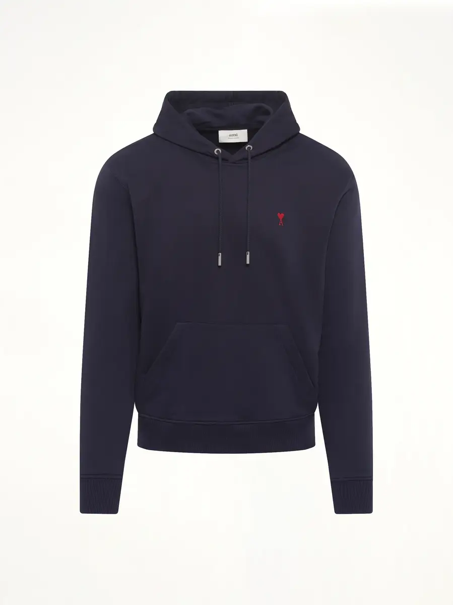 AMI PARIS Ami De Coeur Hoodie in Navy/red | Thumbnail 3 AMI PARIS Ami De Coeur Hoodie in Navy/red | Thumbnail 3