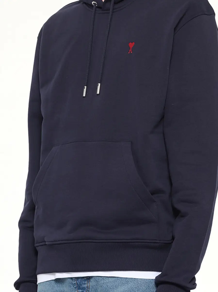 AMI PARIS Ami De Coeur Hoodie in Navy/red | Thumbnail 6 AMI PARIS Ami De Coeur Hoodie in Navy/red | Thumbnail 6