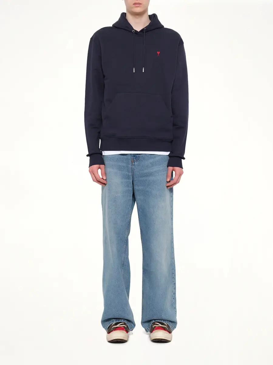 AMI PARIS Ami De Coeur Hoodie in Navy/red | Thumbnail 7 AMI PARIS Ami De Coeur Hoodie in Navy/red | Thumbnail 7