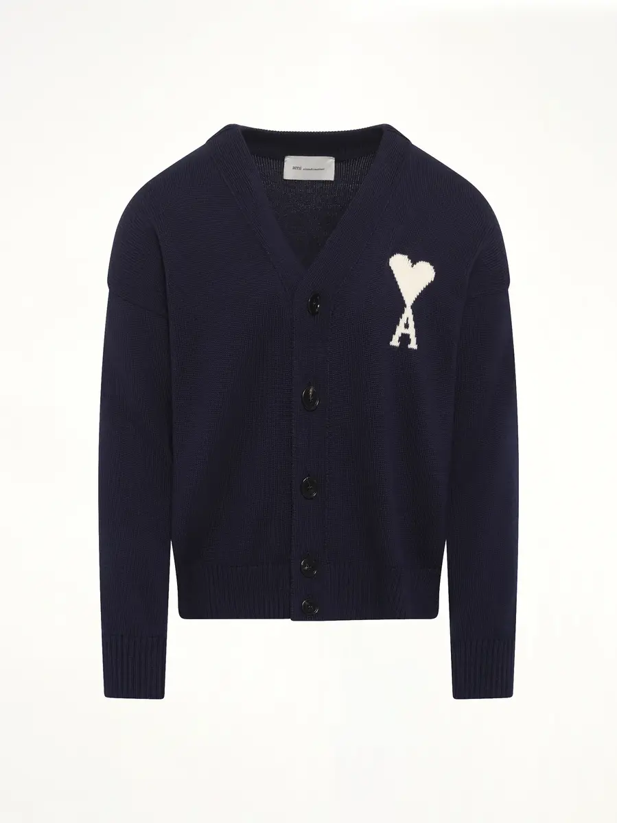 AMI PARIS Contrasted Ami De Coeur Cardigan | Thumbnail 3 AMI PARIS Contrasted Ami De Coeur Cardigan | Thumbnail 3