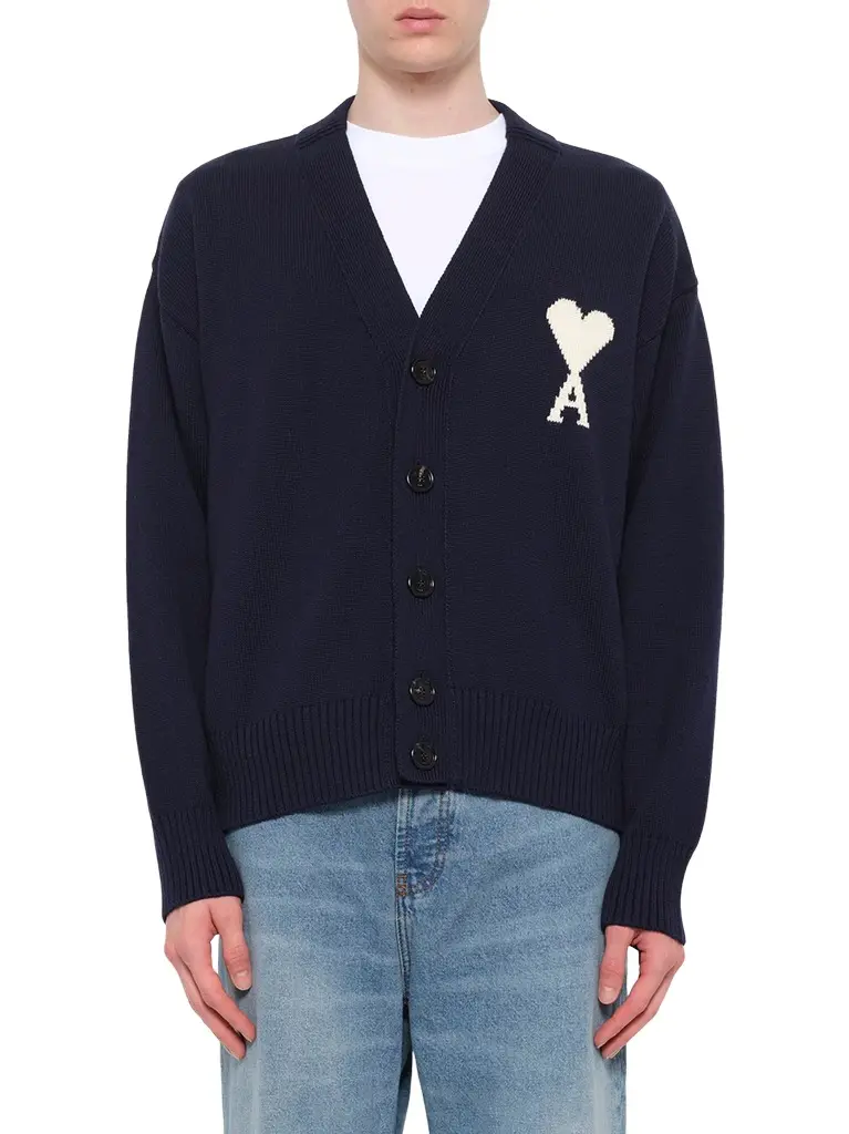 AMI PARIS Contrasted Adc Cardigan | Image 1 AMI PARIS Contrasted Adc Cardigan | Image 1