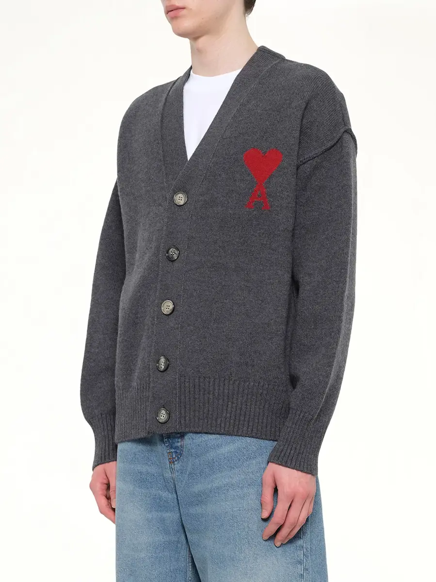 AMI PARIS Ami De Coeur Cardigan | Thumbnail 3