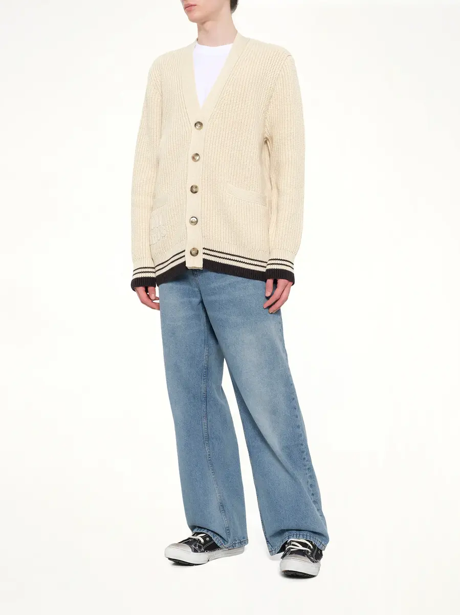 AMI PARIS Cardigan With Adc And Ami Paris Patch in Off White | Thumbnail 4 AMI PARIS Cardigan With Adc And Ami Paris Patch in Off White | Thumbnail 4