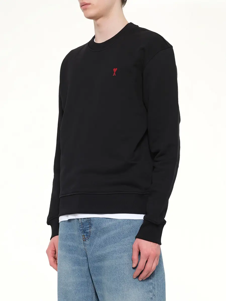 AMI PARIS Ami De Coeur Sweatshirt in Black/red | Thumbnail 3 AMI PARIS Ami De Coeur Sweatshirt in Black/red | Thumbnail 3
