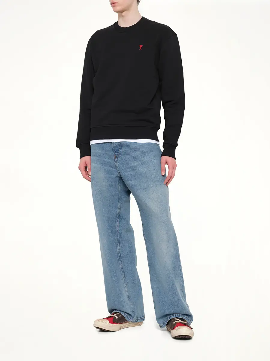 AMI PARIS Ami De Coeur Sweatshirt in Black/red | Thumbnail 4 AMI PARIS Ami De Coeur Sweatshirt in Black/red | Thumbnail 4