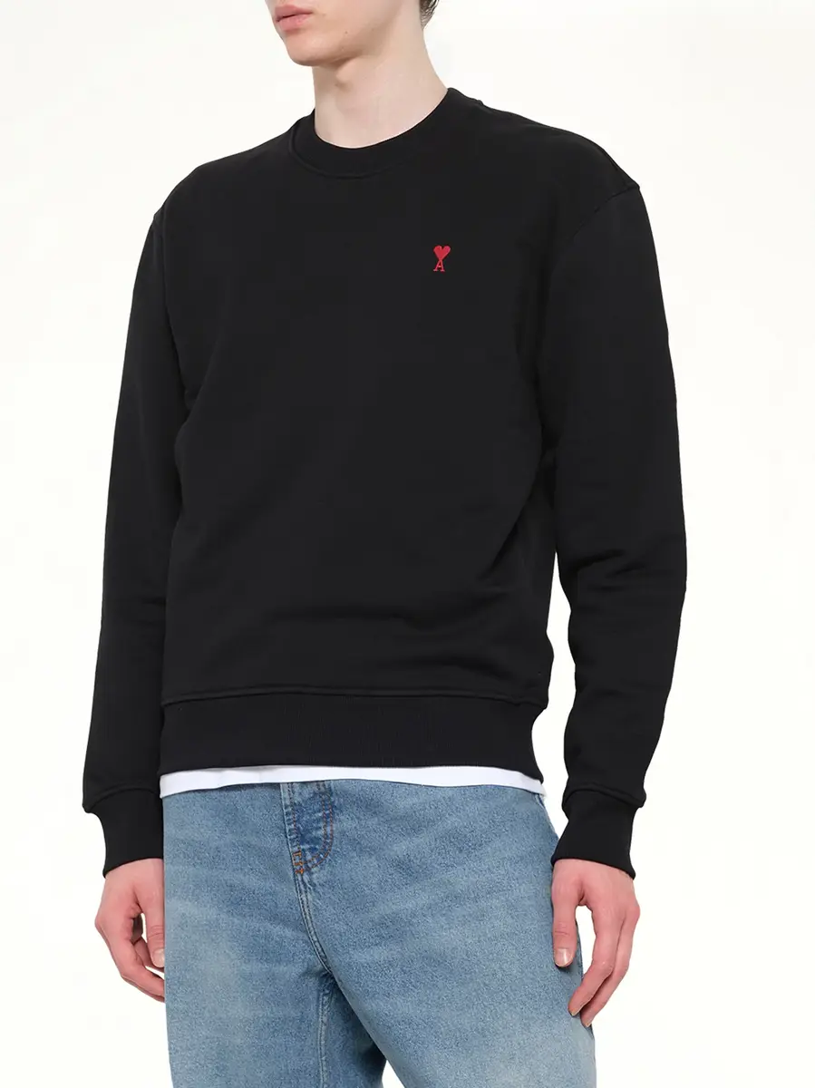 AMI PARIS Ami De Coeur Sweatshirt in Black/red | Thumbnail 6 AMI PARIS Ami De Coeur Sweatshirt in Black/red | Thumbnail 6