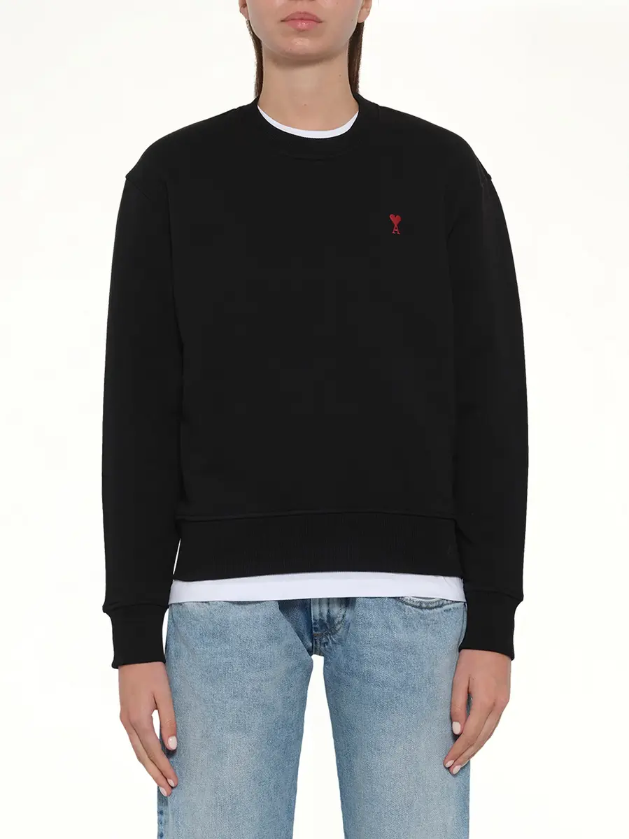 AMI PARIS Ami De Coeur Sweatshirt in Black/red | Thumbnail 8 AMI PARIS Ami De Coeur Sweatshirt in Black/red | Thumbnail 8