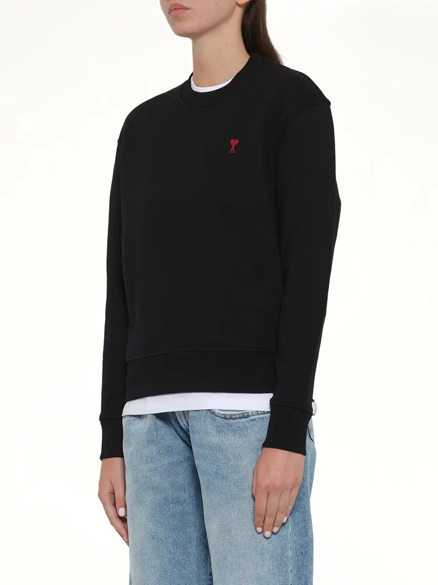 AMI PARIS Ami De Coeur Sweatshirt in Black/red | Thumbnail 9 AMI PARIS Ami De Coeur Sweatshirt in Black/red | Thumbnail 9