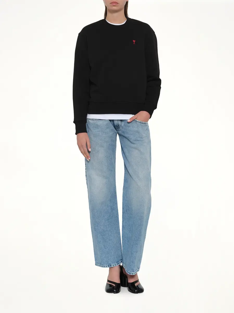 AMI PARIS Ami De Coeur Sweatshirt in Black/red | Thumbnail 10 AMI PARIS Ami De Coeur Sweatshirt in Black/red | Thumbnail 10