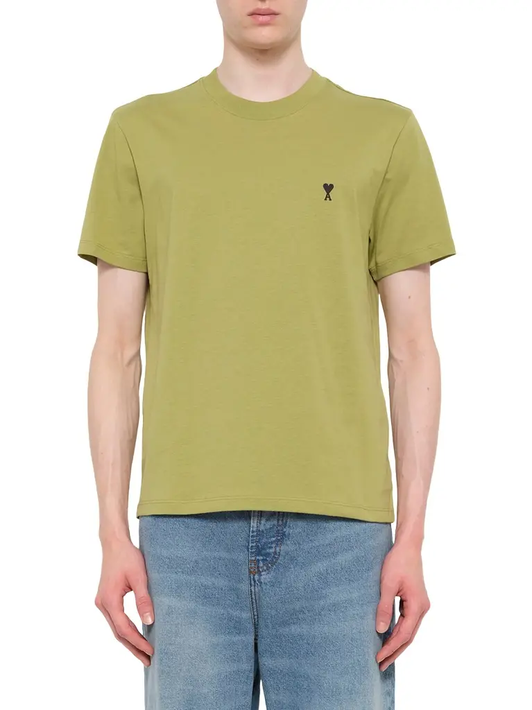 AMI PARIS Contrasted Adc T-shirt in Matcha Green