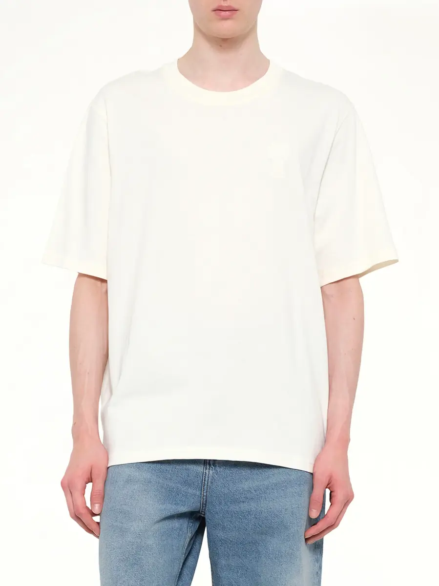 AMI PARIS Big Adc Embossed T-shirt in Off White | Thumbnail 6 AMI PARIS Big Adc Embossed T-shirt in Off White | Thumbnail 6