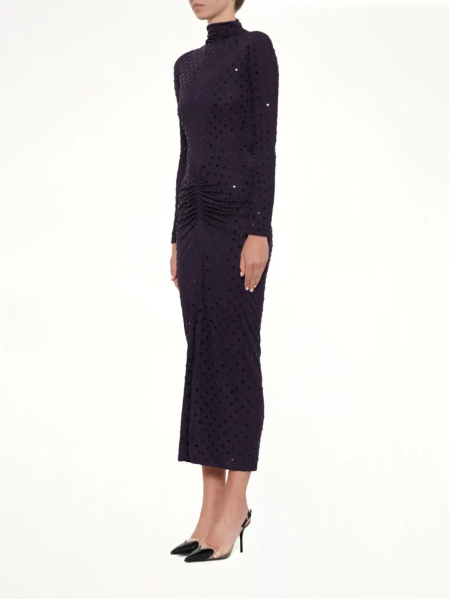 Alaïa Draped Dress LS in Aubergine | Thumbnail 7 Alaïa Draped Dress LS in Aubergine | Thumbnail 7