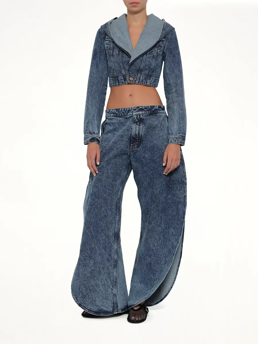 Alaïa Hooded Jacket in Blue Denim | Thumbnail 4 Alaïa Hooded Jacket in Blue Denim | Thumbnail 4