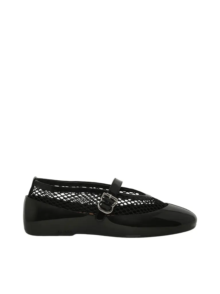 Alaïa Ballet Fishnet & Rubber Flats