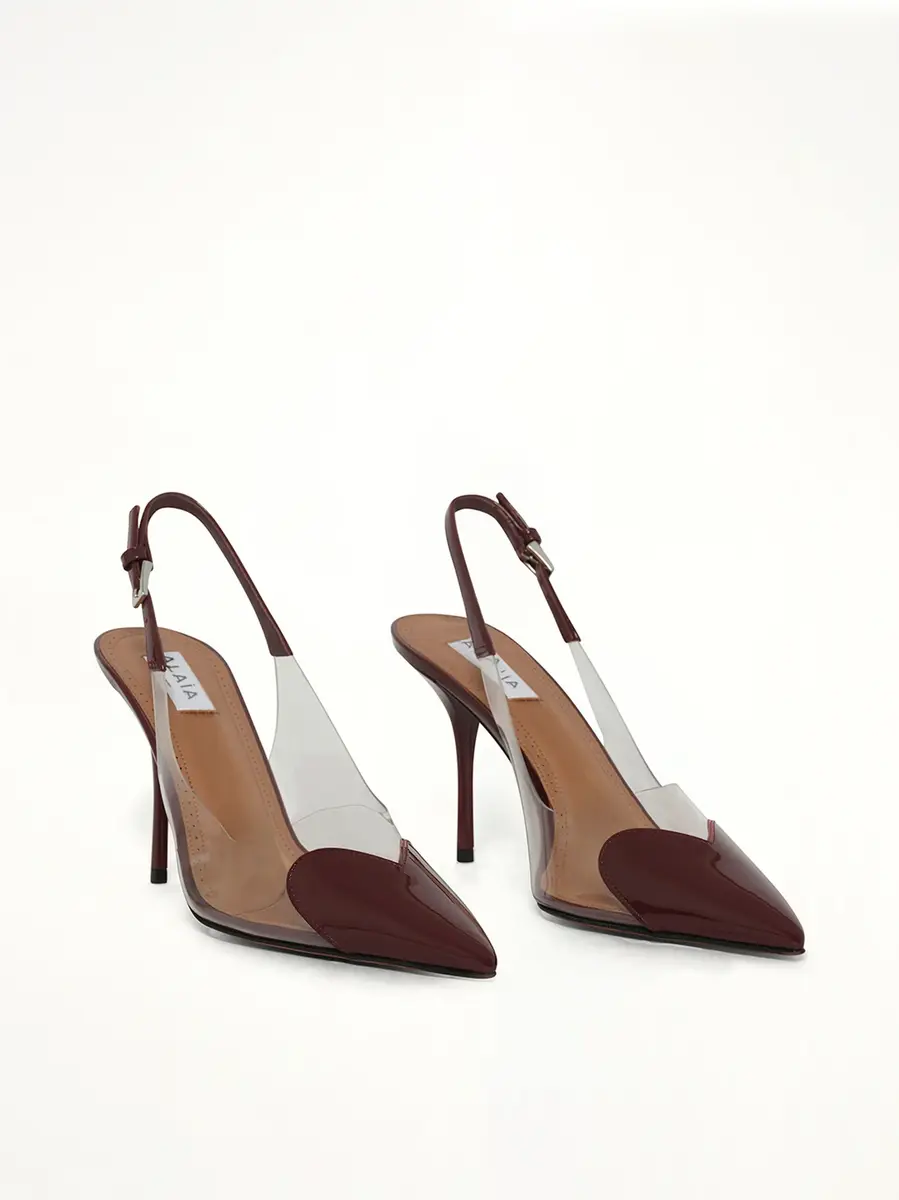 Alaïa Le Coeur Slingbacks H90 in Rouge Grenat | Thumbnail 3