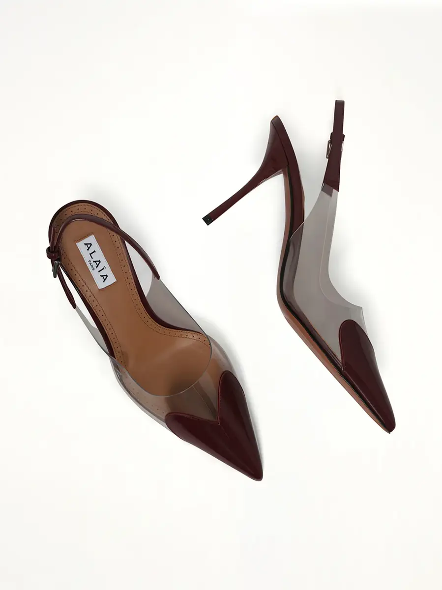 Alaïa Le Coeur Slingbacks H90 in Rouge Grenat | Thumbnail 4