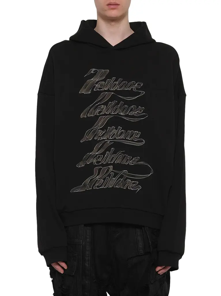 We11Done Ribbon Multi-logo Hoodie | Image 1 We11Done Ribbon Multi-logo Hoodie | Image 1