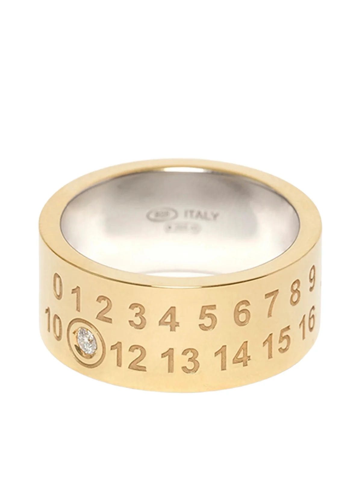 Maison Margiela Lab-grown Diamond Number Ring 10mm in Gold Coated Silver