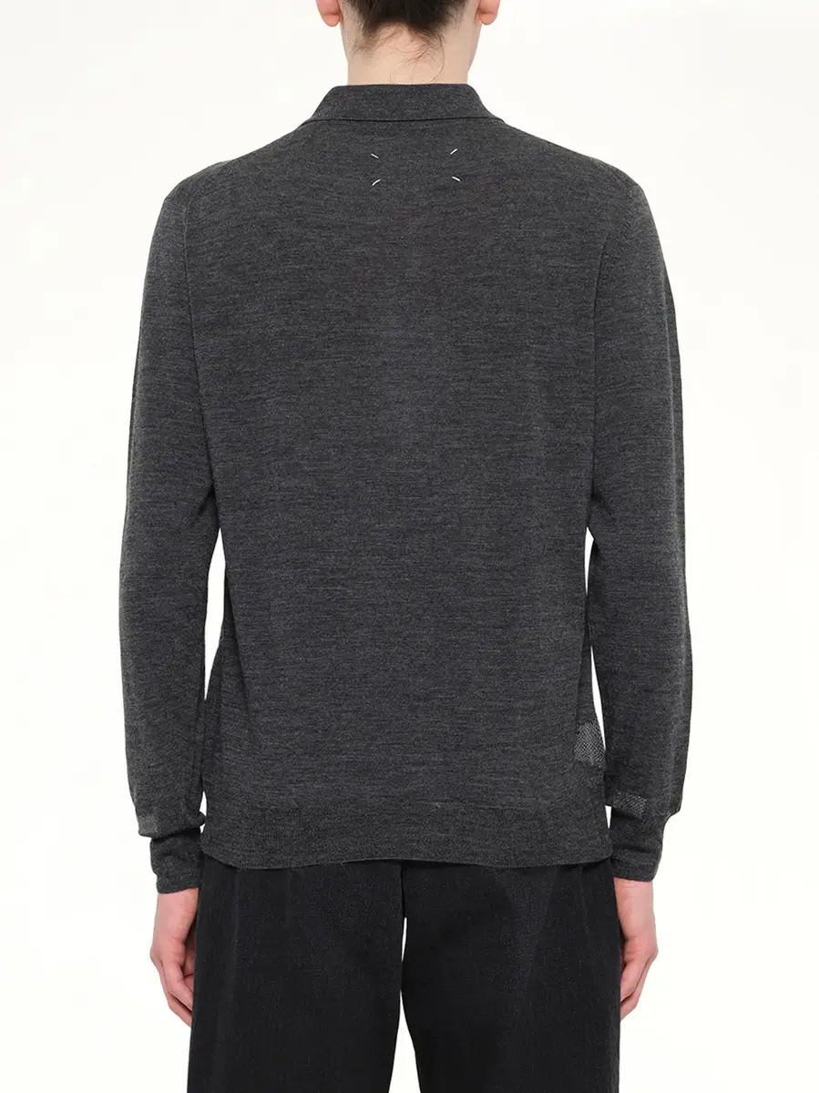 Maison Margiela Knit Polo in Medium Grey | Thumbnail 5 Maison Margiela Knit Polo in Medium Grey | Thumbnail 5