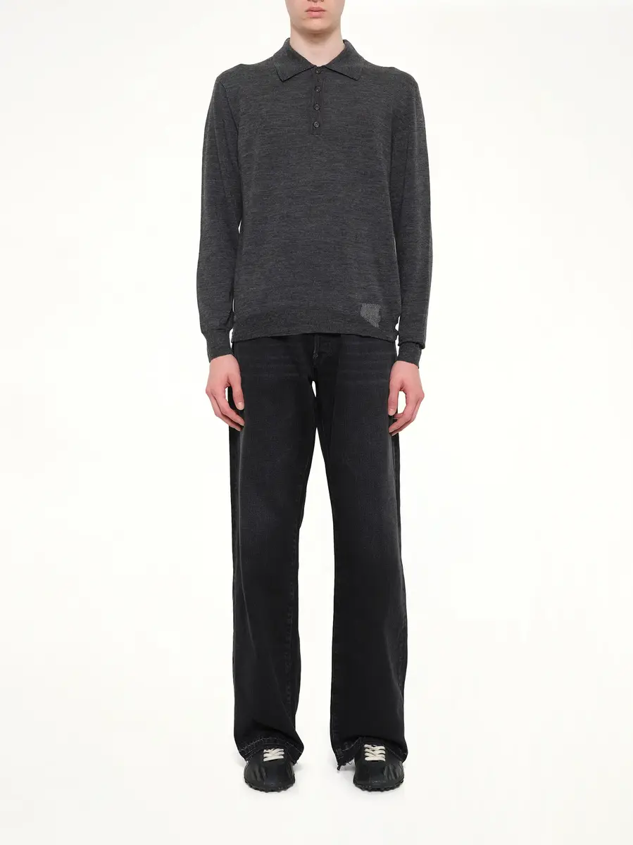 Maison Margiela Knit Polo in Medium Grey | Thumbnail 7 Maison Margiela Knit Polo in Medium Grey | Thumbnail 7