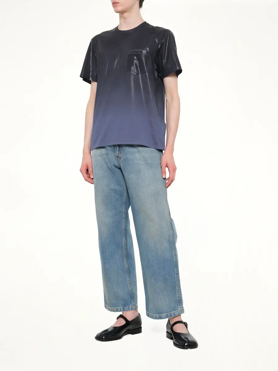 Maison Margiela Coated T-shirt in Lapis Blue | Thumbnail 4 Maison Margiela Coated T-shirt in Lapis Blue | Thumbnail 4