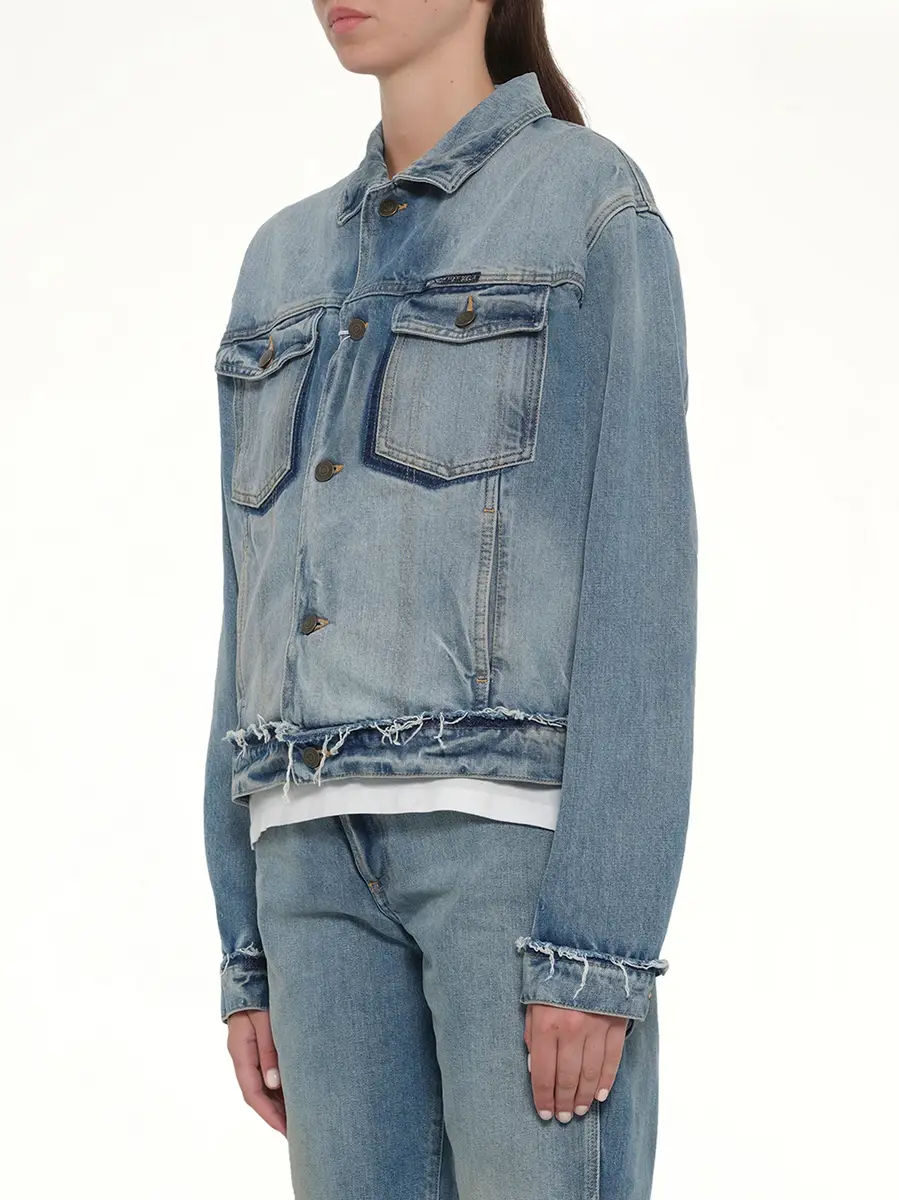 Maison Margiela Denim Jacket in Light Blue Indigo | Thumbnail 2 Maison Margiela Denim Jacket in Light Blue Indigo | Thumbnail 2