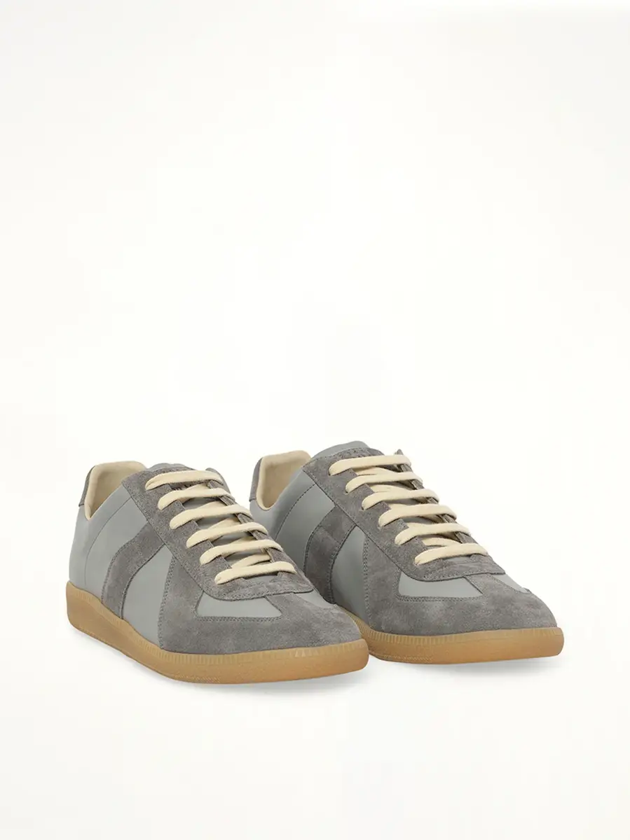 Maison Margiela Replica Leather Sneaker in Ghost Grey | Thumbnail 3 Maison Margiela Replica Leather Sneaker in Ghost Grey | Thumbnail 3
