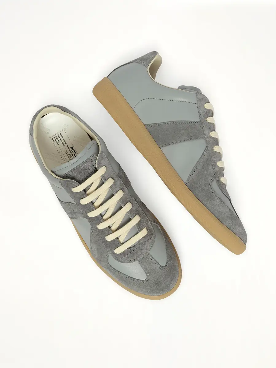 Maison Margiela Replica Leather Sneaker in Ghost Grey | Thumbnail 4 Maison Margiela Replica Leather Sneaker in Ghost Grey | Thumbnail 4