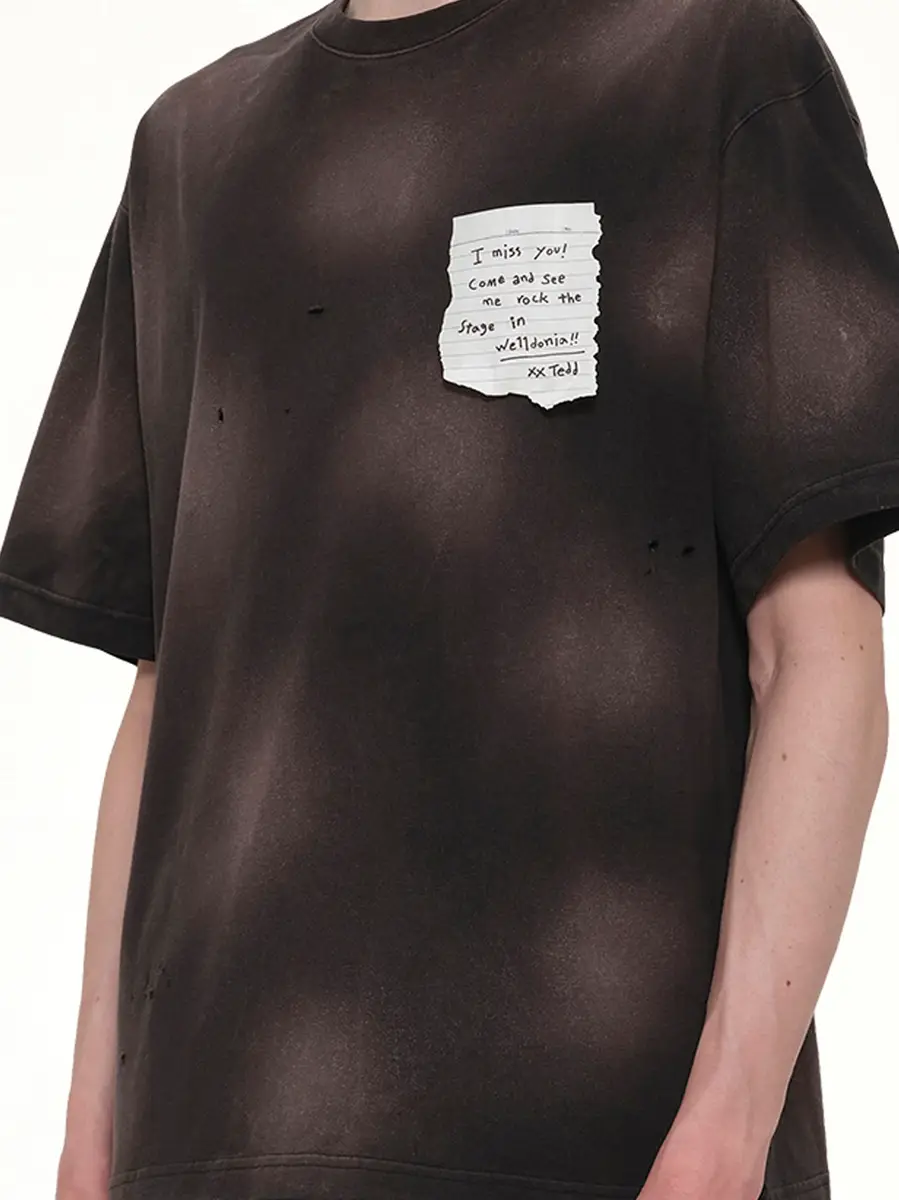 We11Done Paper Note Grunge T-shirt | Thumbnail 6 We11Done Paper Note Grunge T-shirt | Thumbnail 6