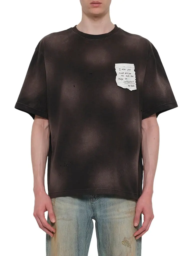 We11Done Paper Note Grunge T-shirt