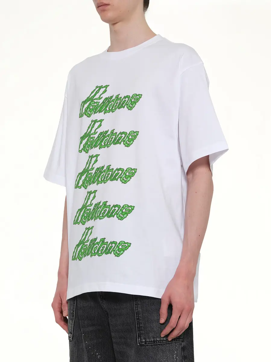 We11Done Multi-logo T-shirt in White/green | Thumbnail 2 We11Done Multi-logo T-shirt in White/green | Thumbnail 2