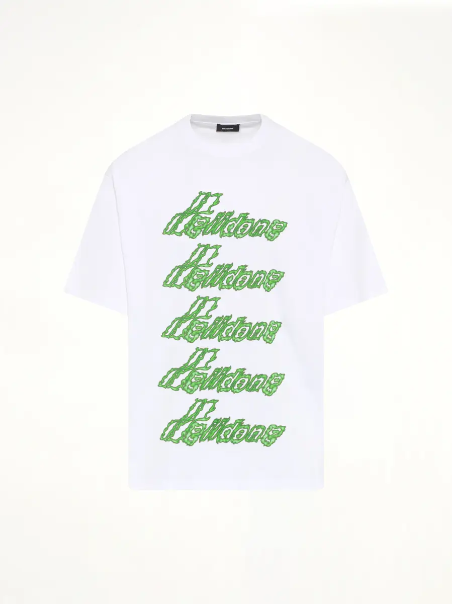 We11Done Multi-logo T-shirt in White/green | Thumbnail 3 We11Done Multi-logo T-shirt in White/green | Thumbnail 3