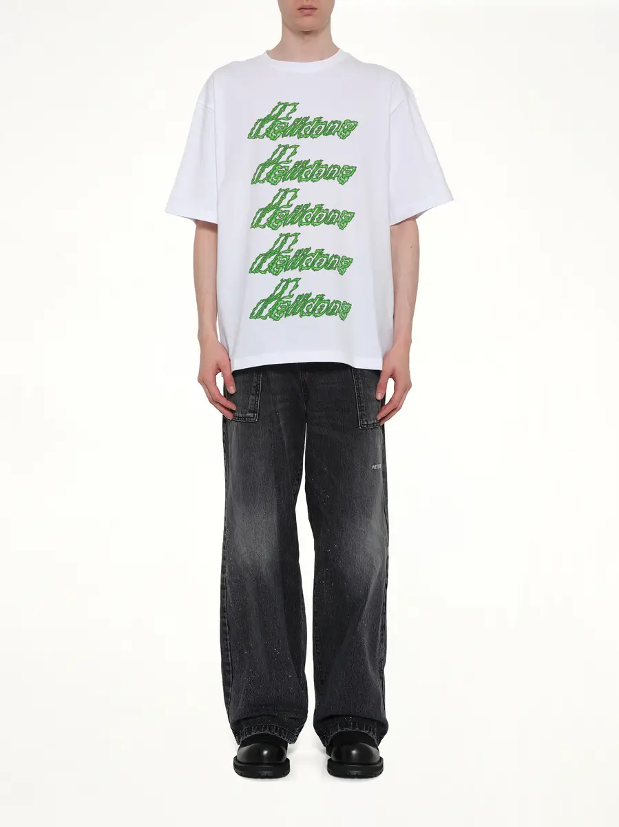 We11Done Multi-logo T-shirt in White/green | Thumbnail 7 We11Done Multi-logo T-shirt in White/green | Thumbnail 7