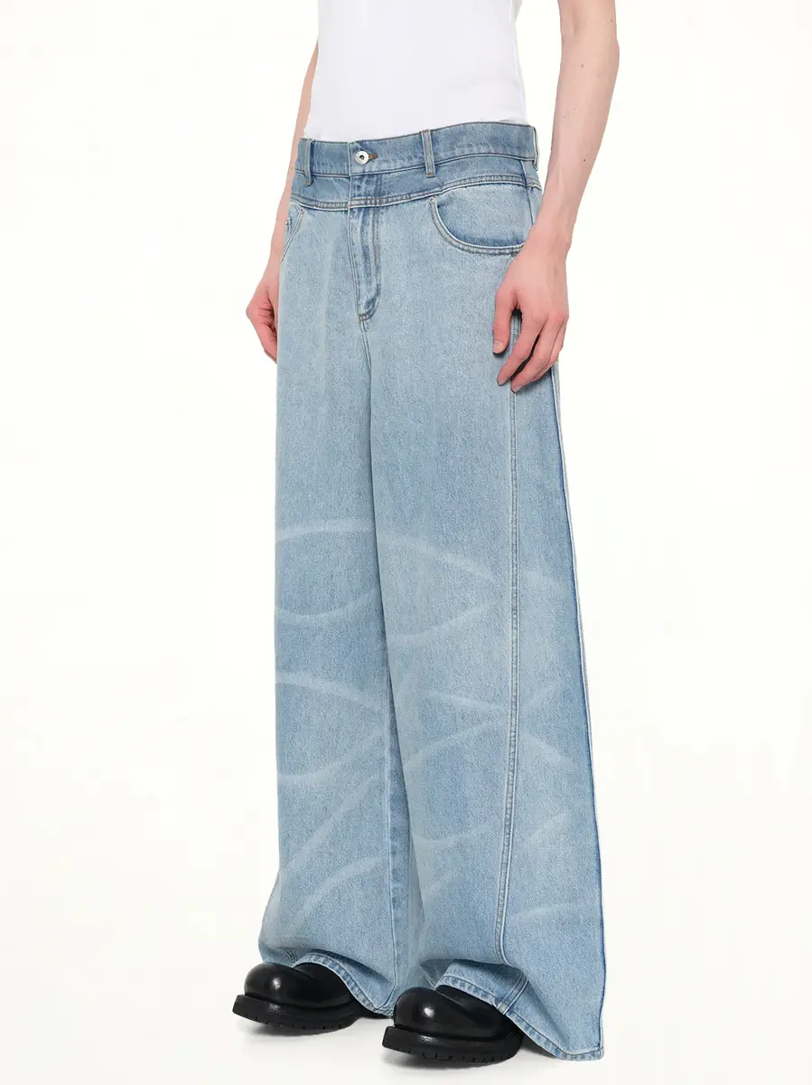 FENG CHEN WANG Wide Leg Denim Trousers | Thumbnail 3