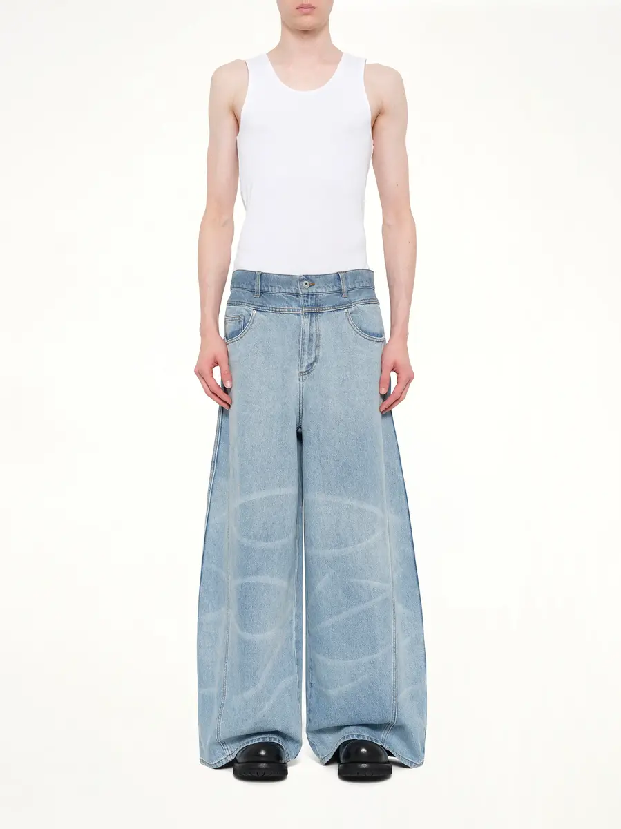 FENG CHEN WANG Wide Leg Denim Trousers | Thumbnail 7