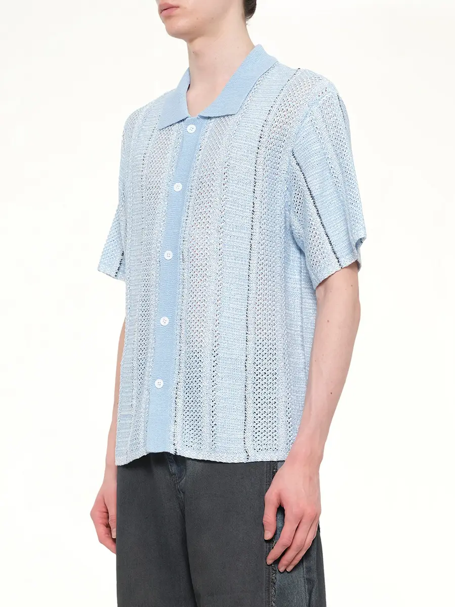 FENG CHEN WANG Knitted Shirt in Blue Check | Thumbnail 2 FENG CHEN WANG Knitted Shirt in Blue Check | Thumbnail 2