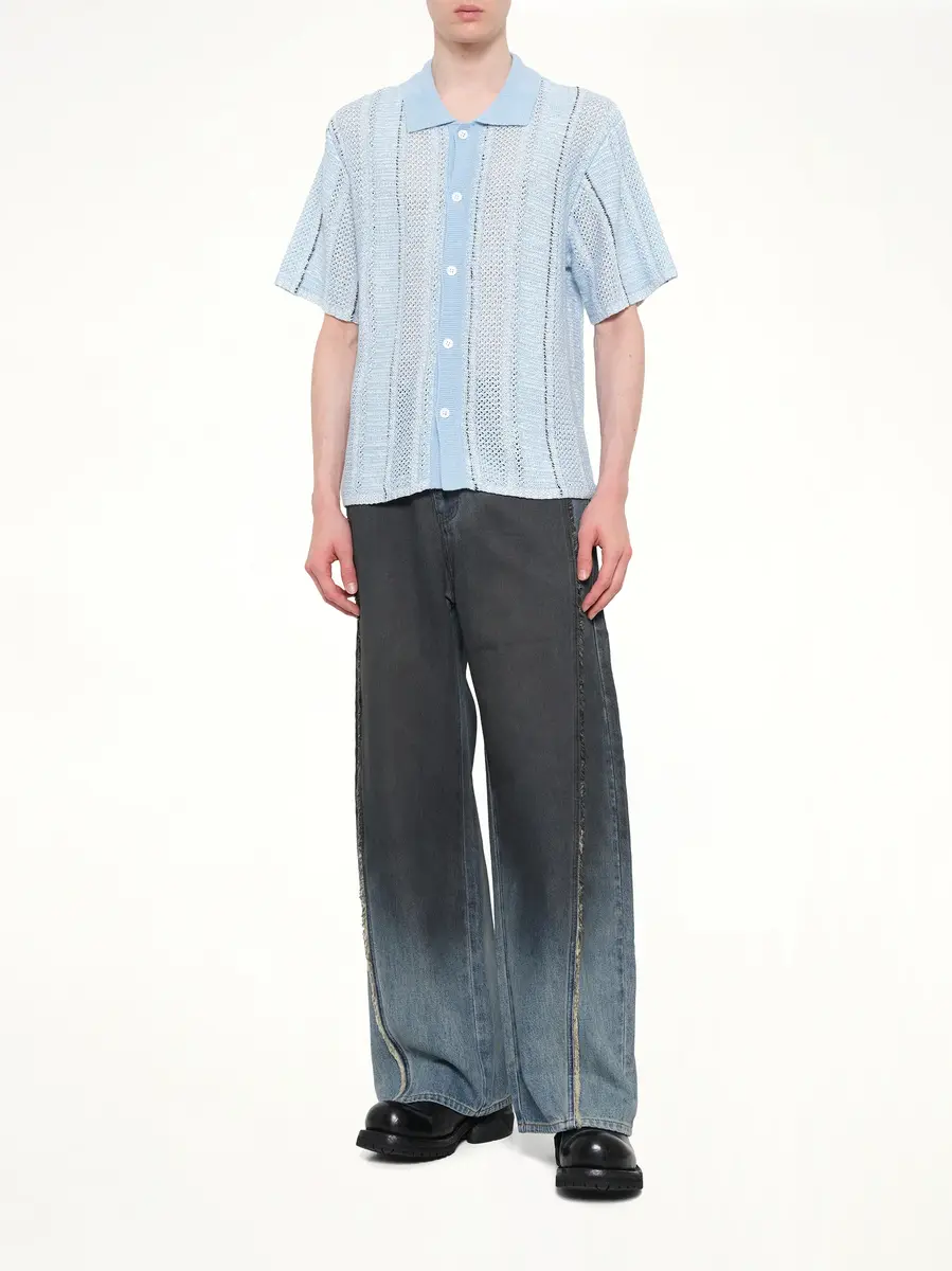 FENG CHEN WANG Knitted Shirt in Blue Check | Thumbnail 4 FENG CHEN WANG Knitted Shirt in Blue Check | Thumbnail 4