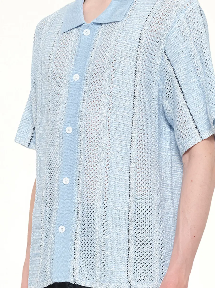 FENG CHEN WANG Knitted Shirt in Blue Check | Thumbnail 6 FENG CHEN WANG Knitted Shirt in Blue Check | Thumbnail 6