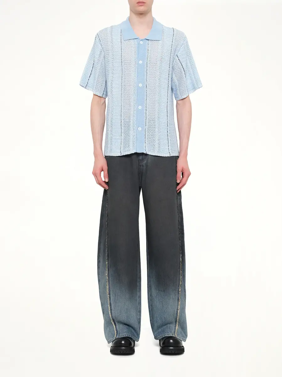 FENG CHEN WANG Knitted Shirt in Blue Check | Thumbnail 7 FENG CHEN WANG Knitted Shirt in Blue Check | Thumbnail 7