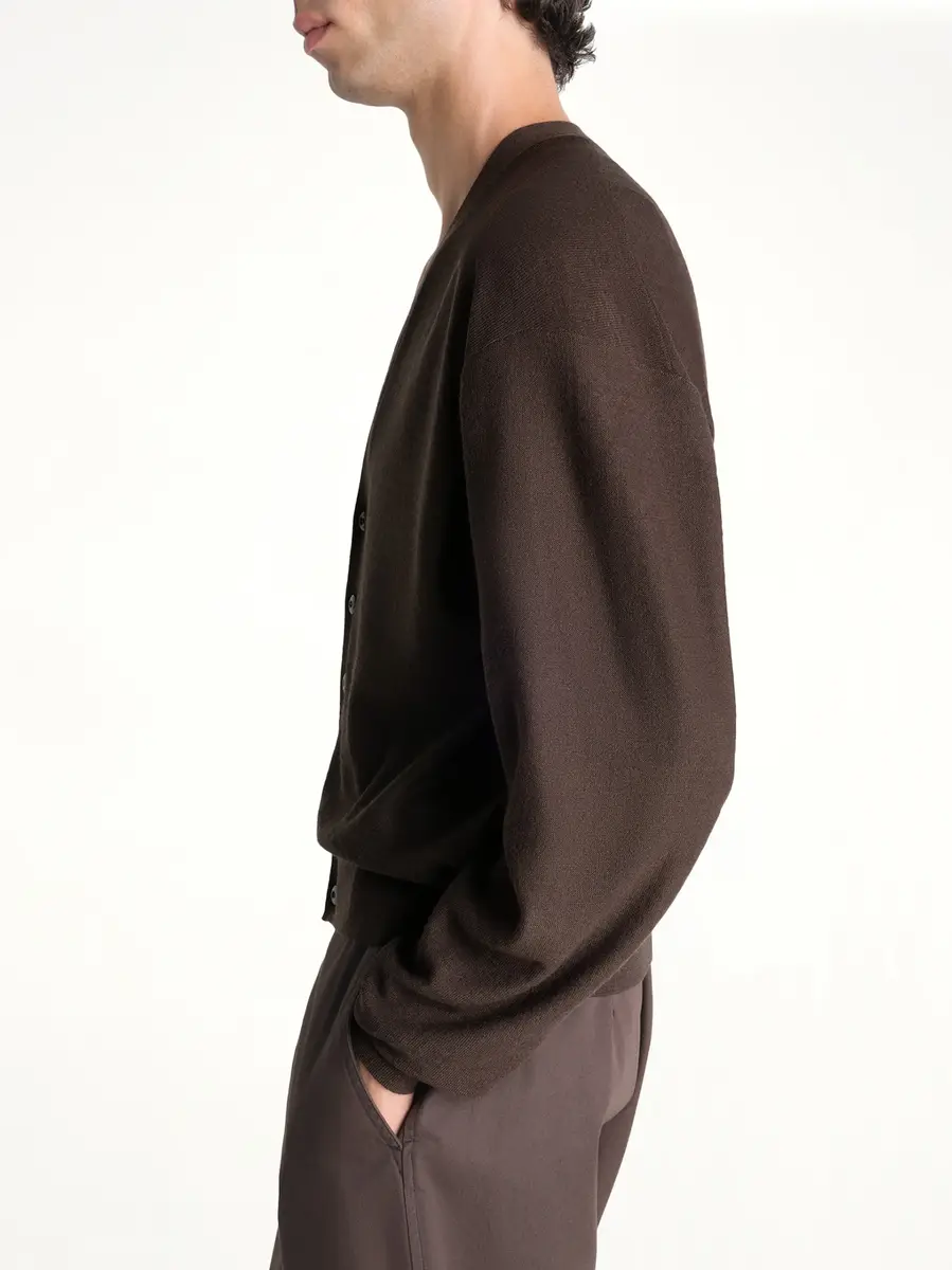Lemaire Twisted Cardigan in Dark Cacao Brown | Thumbnail 2 Lemaire Twisted Cardigan in Dark Cacao Brown | Thumbnail 2