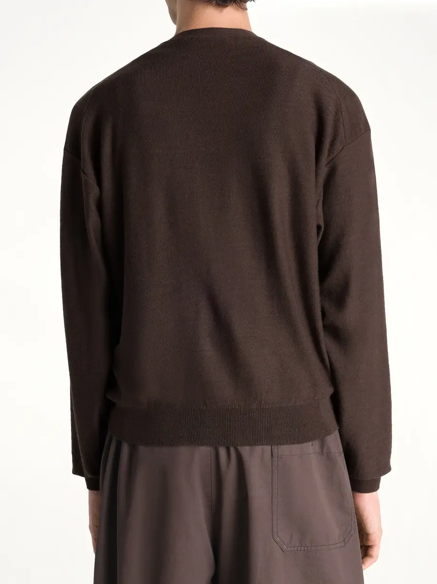 Lemaire Twisted Cardigan in Dark Cacao Brown | Thumbnail 5 Lemaire Twisted Cardigan in Dark Cacao Brown | Thumbnail 5