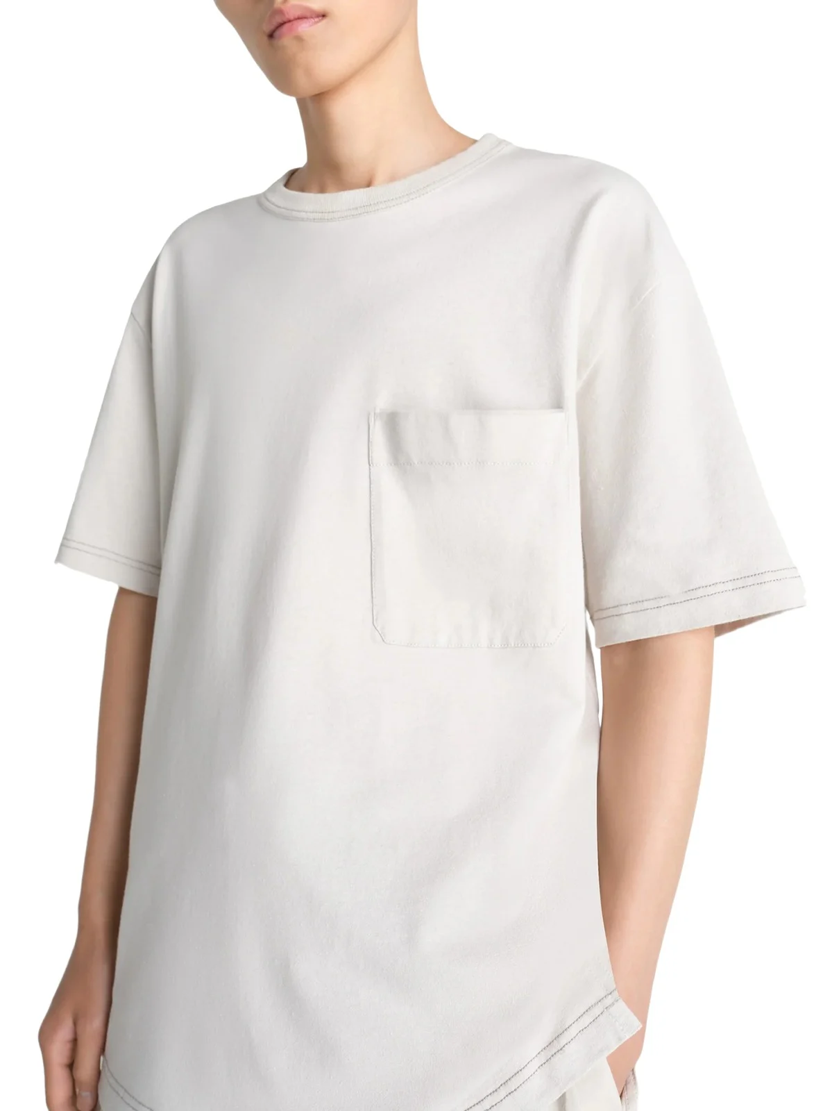 Lemaire Boxy SS T-shirt in Pearl