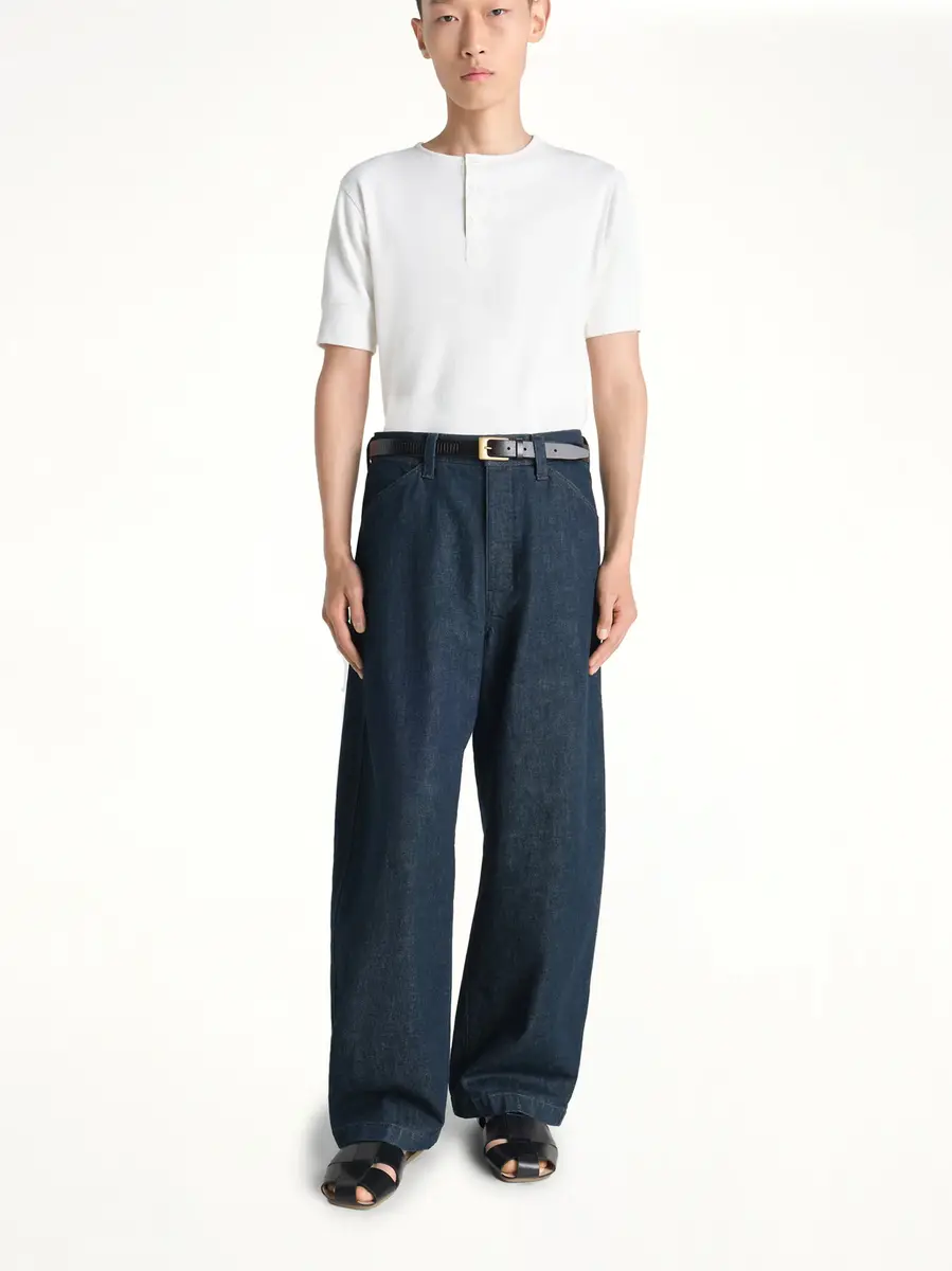 Lemaire Rib Henley Top in Milk White | Thumbnail 2 Lemaire Rib Henley Top in Milk White | Thumbnail 2