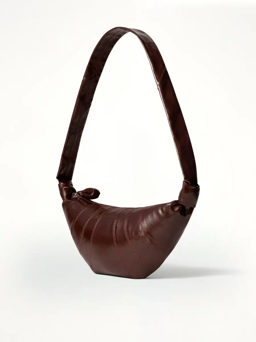 Lemaire Croissant Medium Coated Cotton Bag in Chocolate Fondant | Thumbnail 3 Lemaire Croissant Medium Coated Cotton Bag in Chocolate Fondant | Thumbnail 3