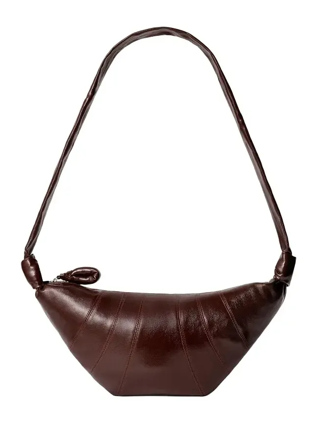 Croissant Medium Coated Cotton Bag in Chocolate Fondant