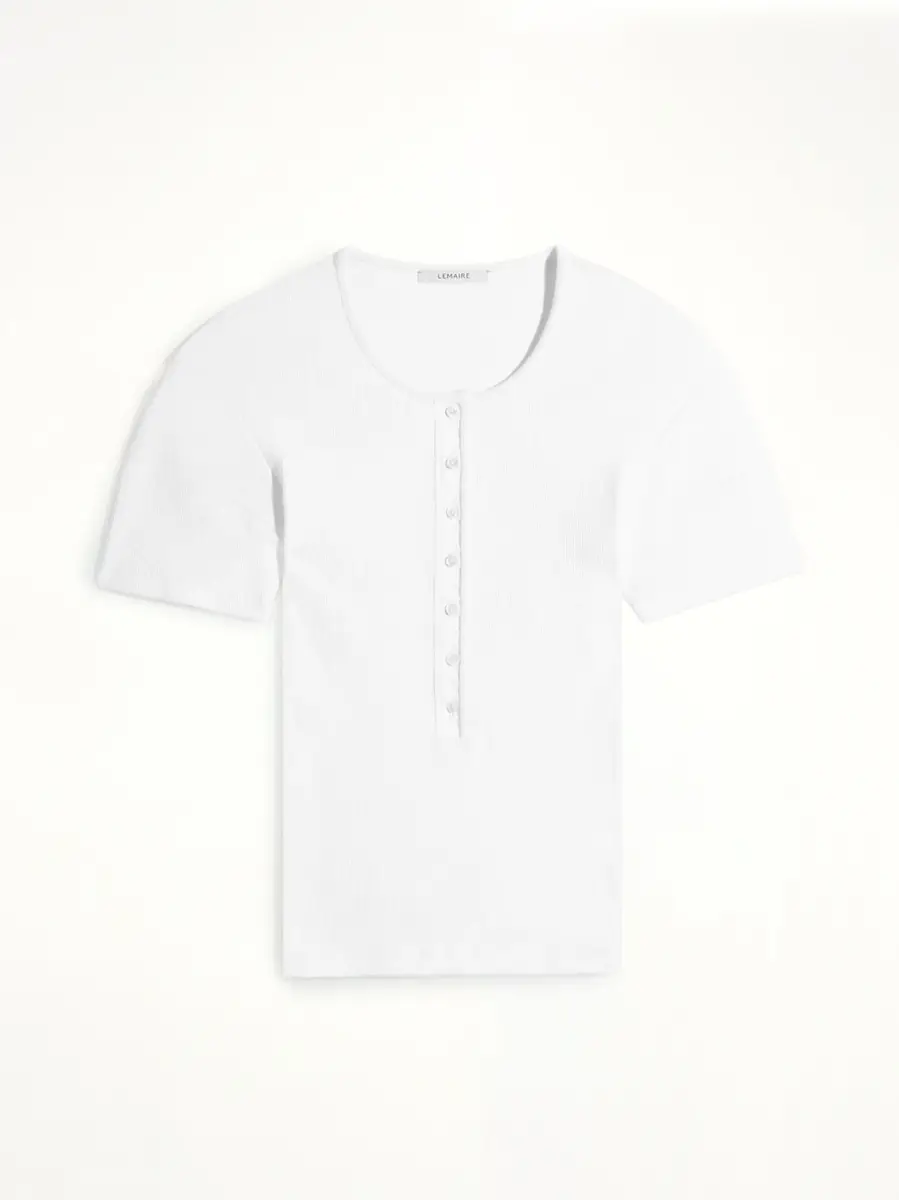 Lemaire Fitted Henley in Milk | Thumbnail 3 Lemaire Fitted Henley in Milk | Thumbnail 3